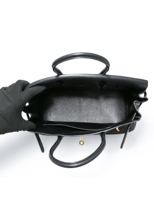 Birkin 30 HERMES cuir Fiord noir