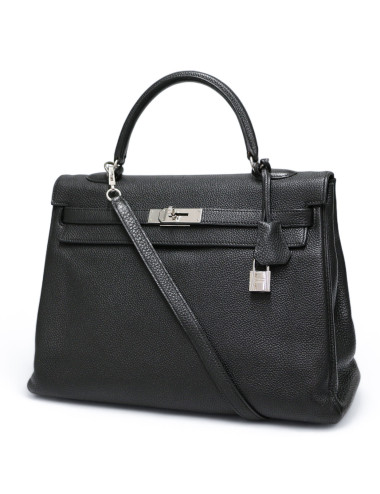 Kelly 35 HERMES cuir de veau Togo noir