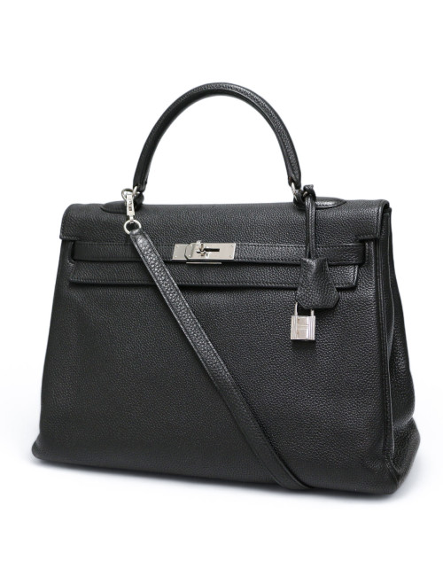 Kelly 35 HERMES cuir de veau Togo noir