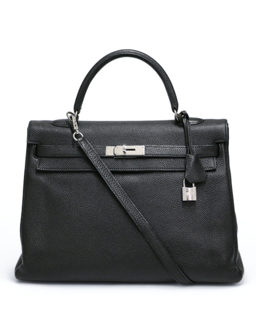 Kelly 35 HERMES cuir de veau Togo noir