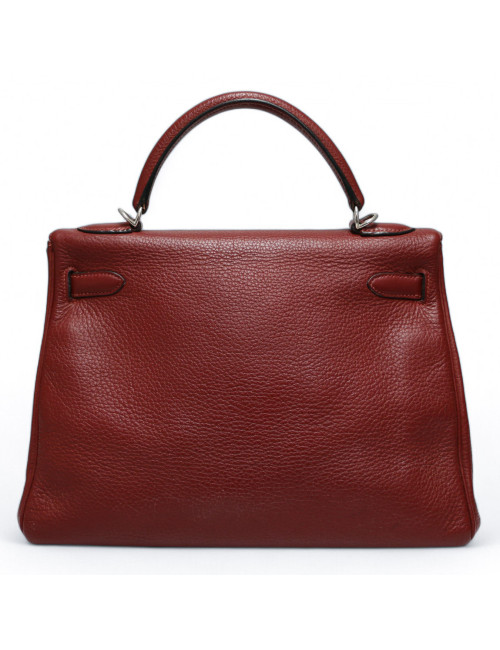 Kelly 32 HERMES cuir de veau Togo Bordeaux