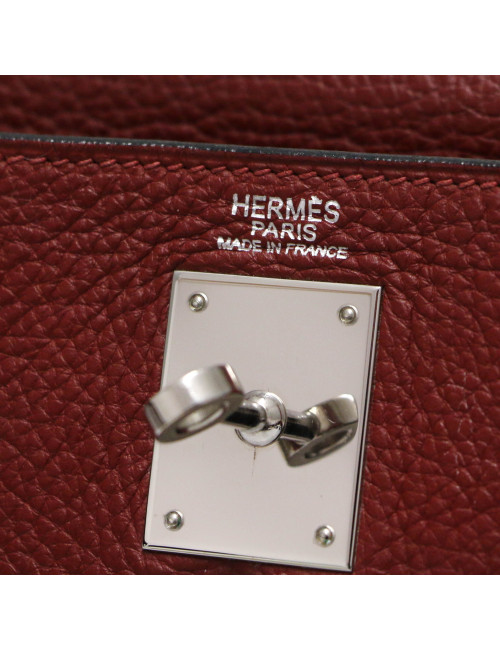 Kelly 32 HERMES cuir de veau Togo Bordeaux