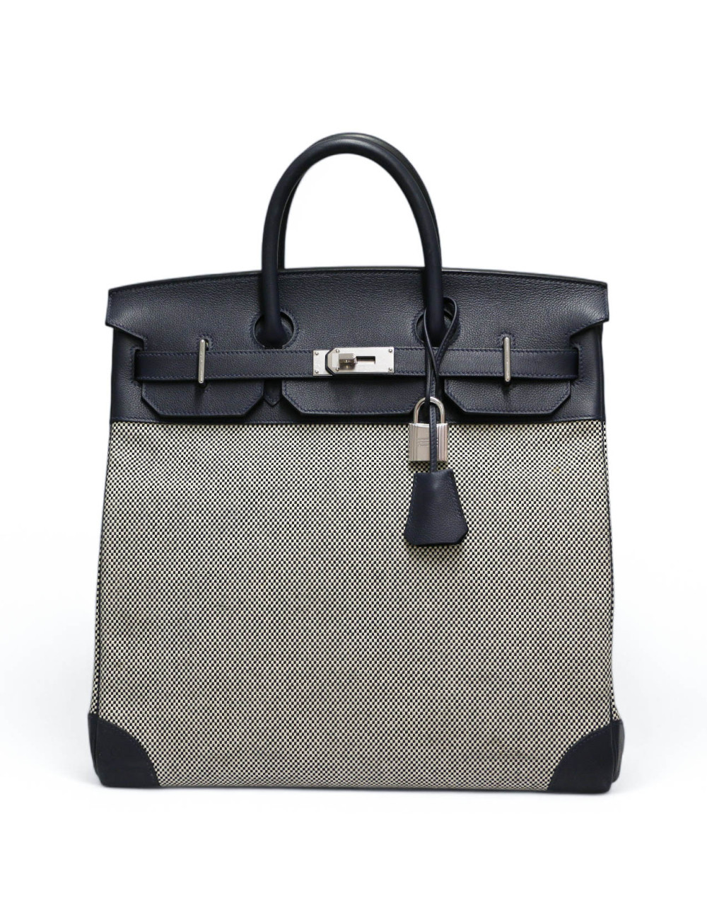 HAC 40 HERMES toile écrue bleue