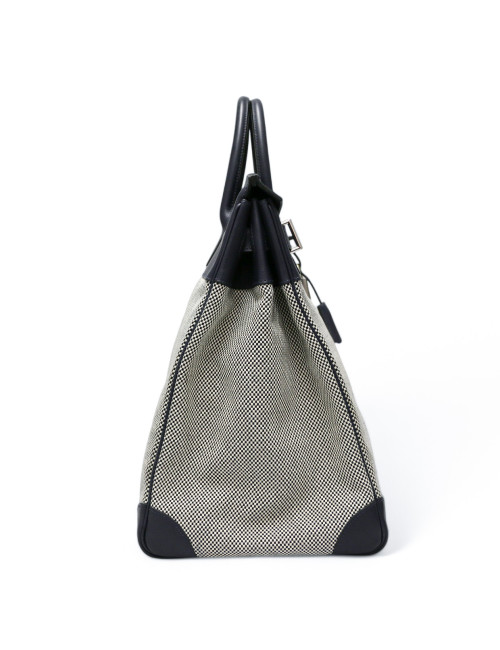 HAC 40 HERMES toile écrue bleue