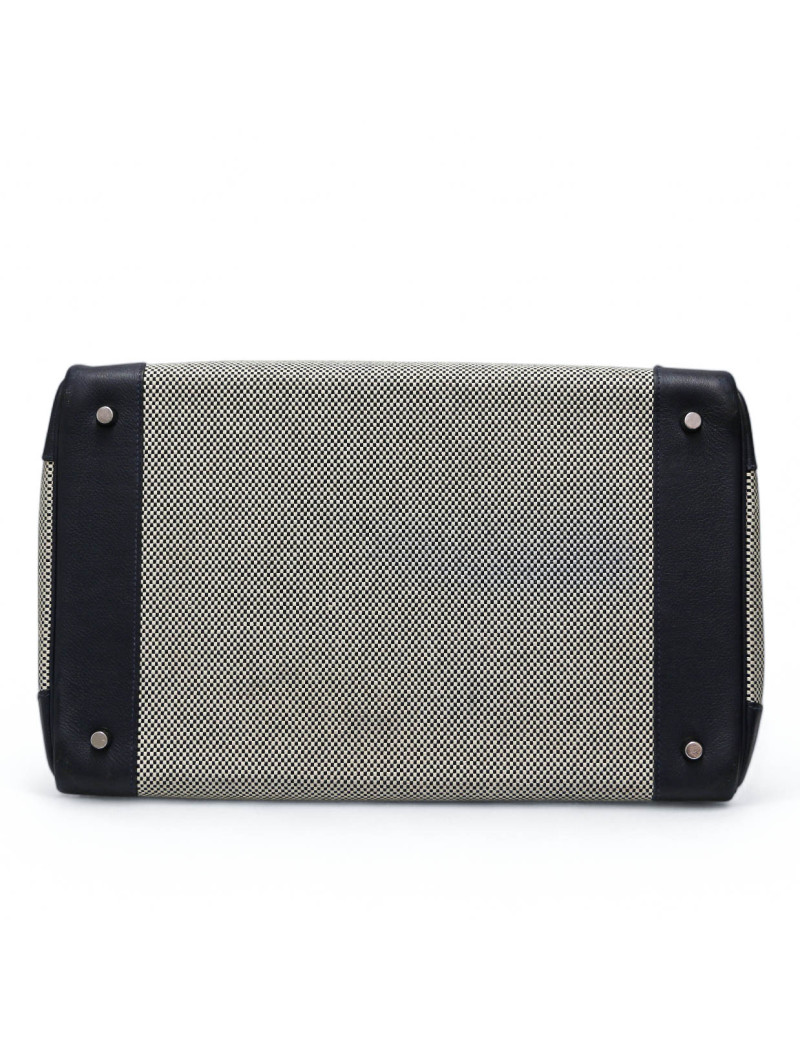 HAC 40 HERMES toile écrue bleue