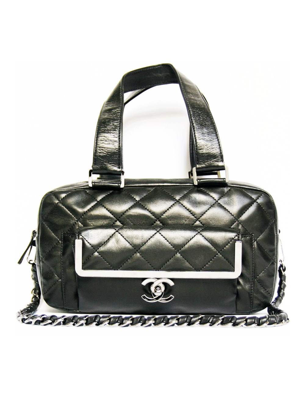 Sac CHANEL cuir matelassé noir