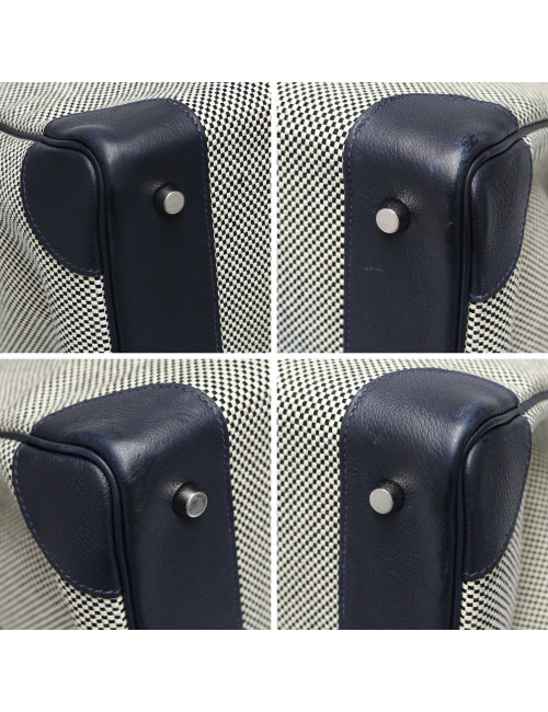 HAC 40 HERMES toile écrue bleue