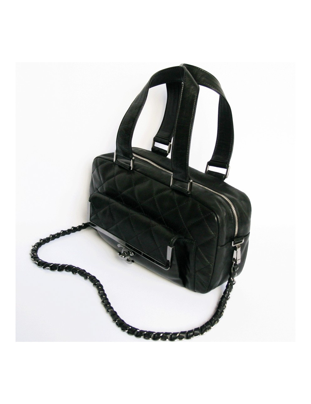 Sac CHANEL cuir matelassé noir