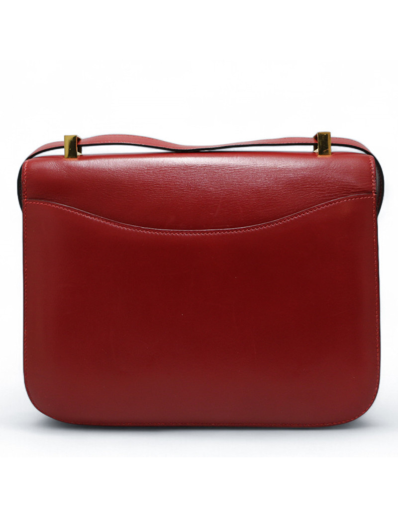 Constance HERMES cuir box rouge H