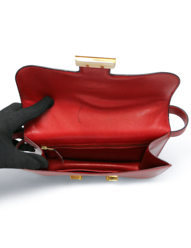 Constance HERMES cuir box rouge H