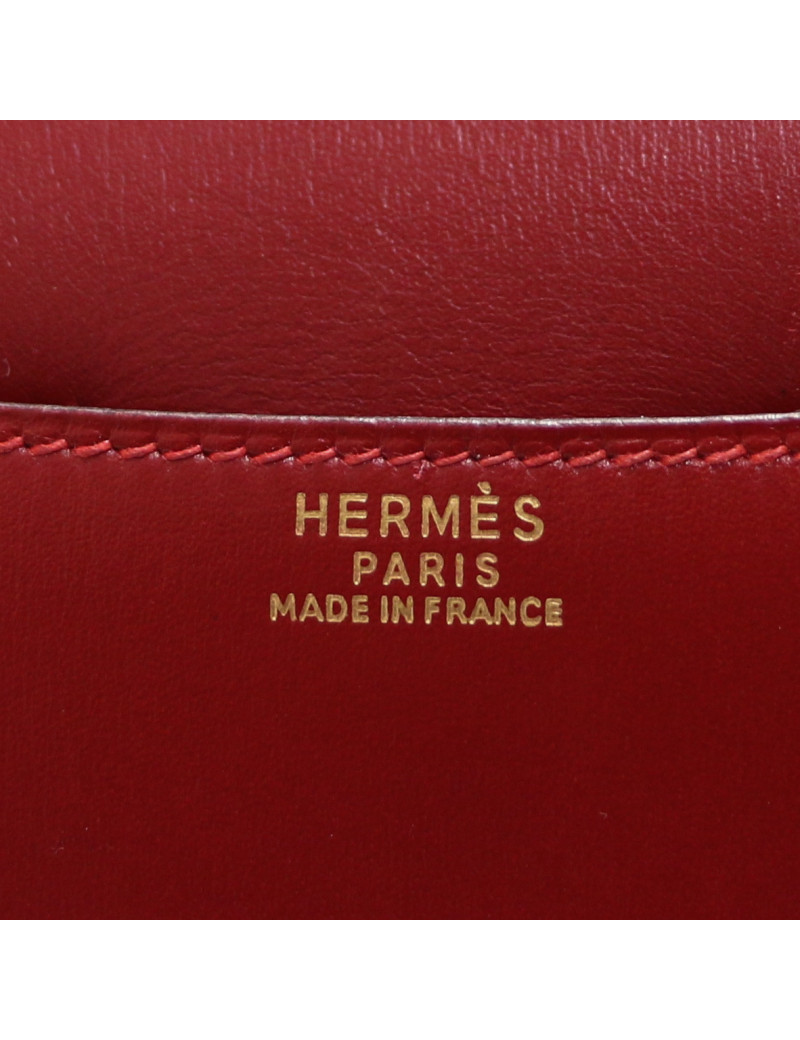 Constance HERMES cuir box rouge H