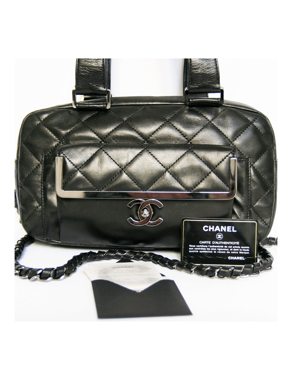 Sac CHANEL cuir matelassé noir