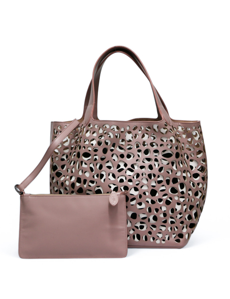 Cabas ALAIA perforé vieux rose