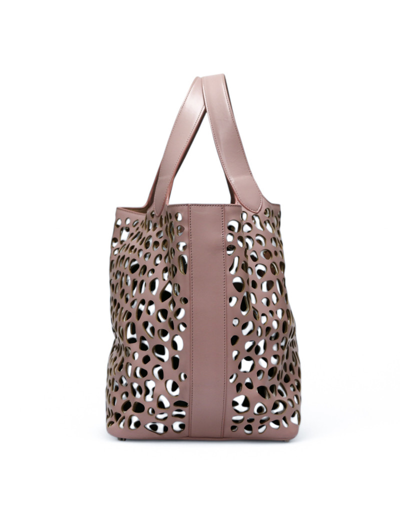 Cabas ALAIA perforé vieux rose