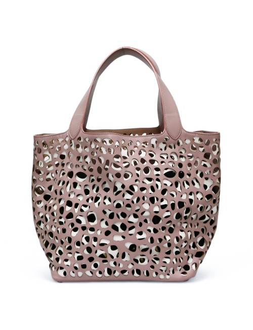 Cabas ALAIA perforé vieux rose