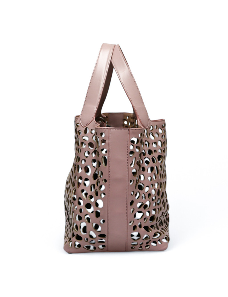 Cabas ALAIA perforé vieux rose