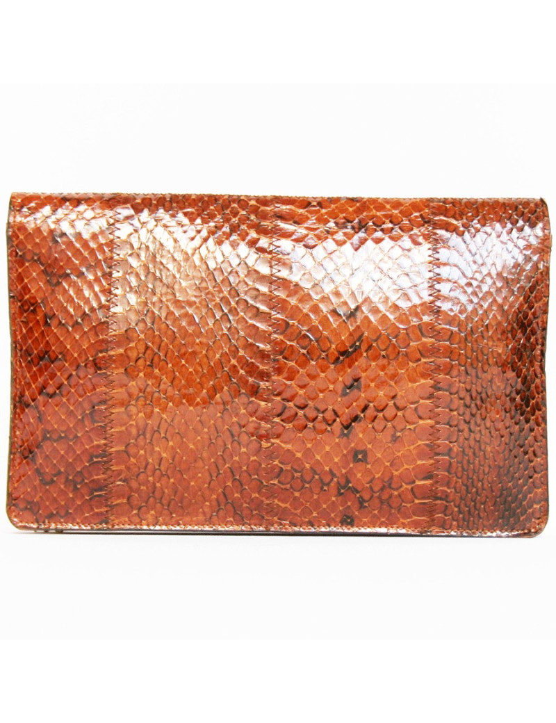 Sac anonyme python marron  vintage