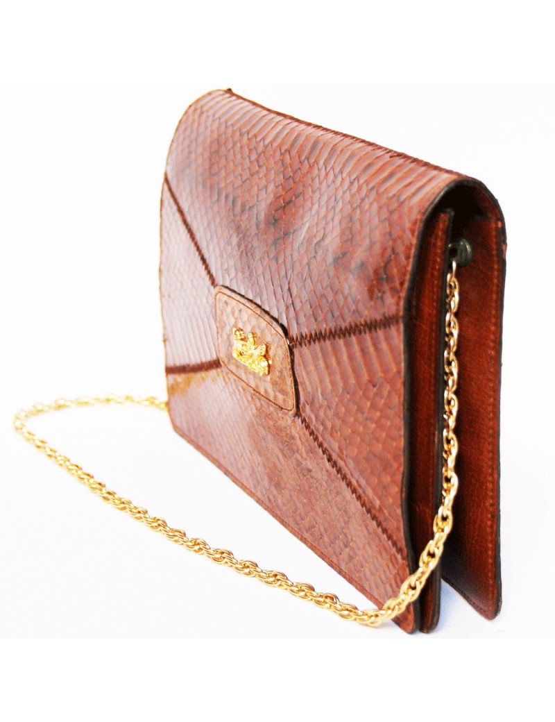 Sac anonyme python marron  vintage
