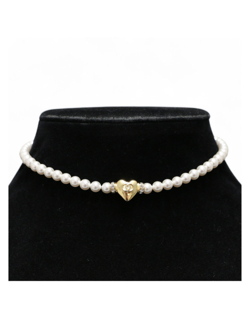 Ras de cou CHANEL perles et coeur