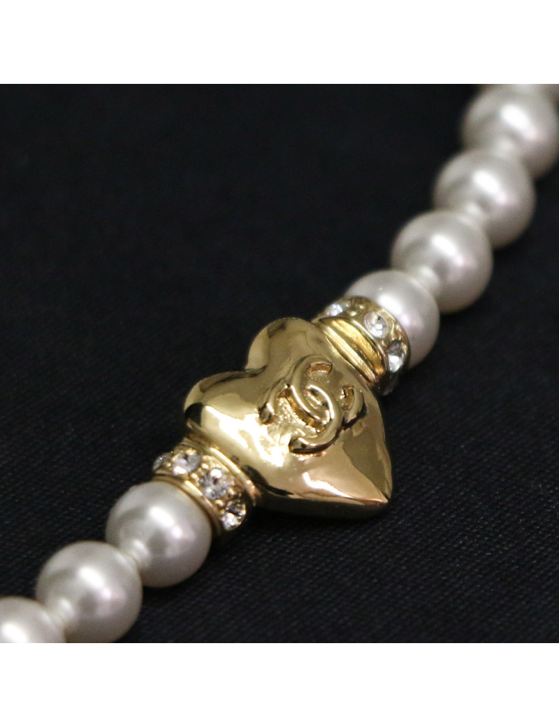 Ras de cou CHANEL perles et coeur