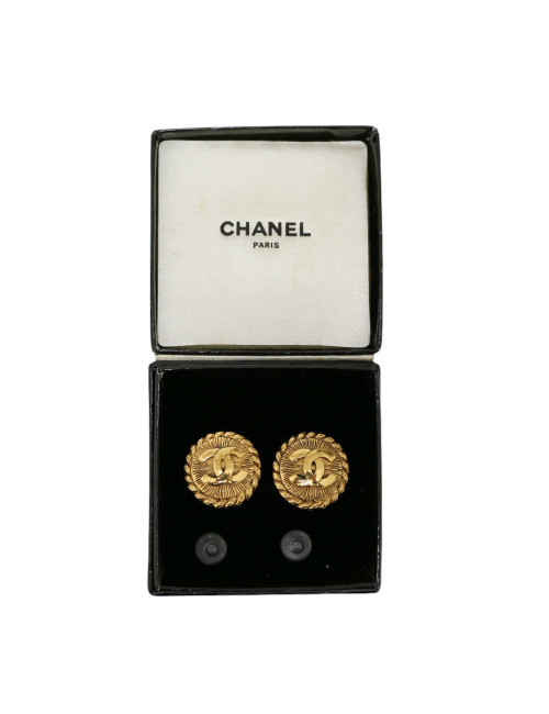 Boucles d'oreille clips CHANEL plaqué or