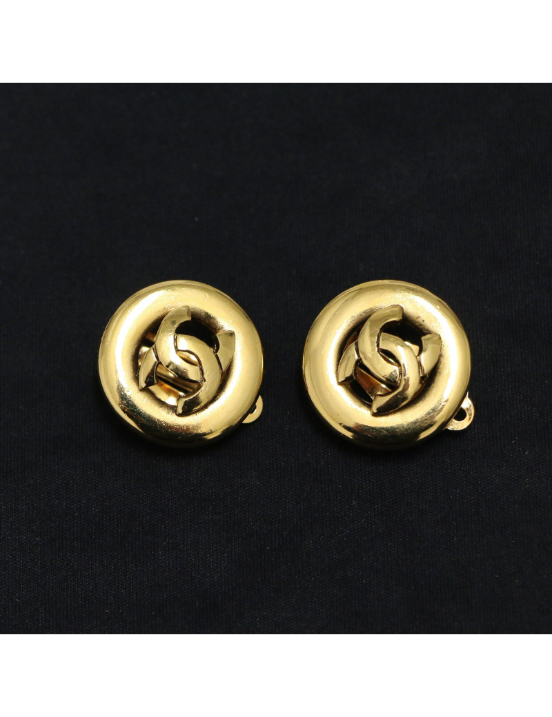 Clips CHANEL ronds dorés