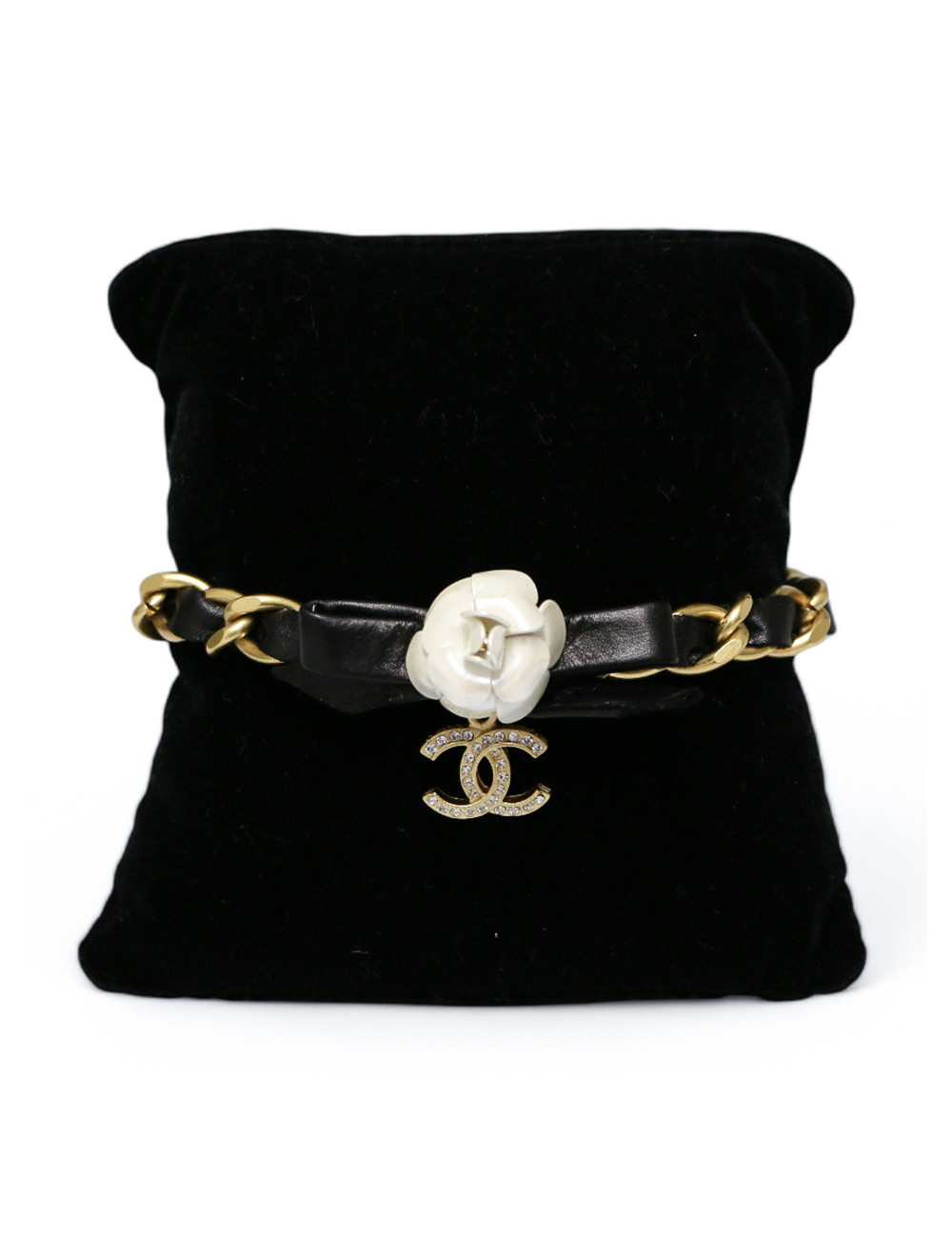 Bracelet CHANEL métal et cuir
