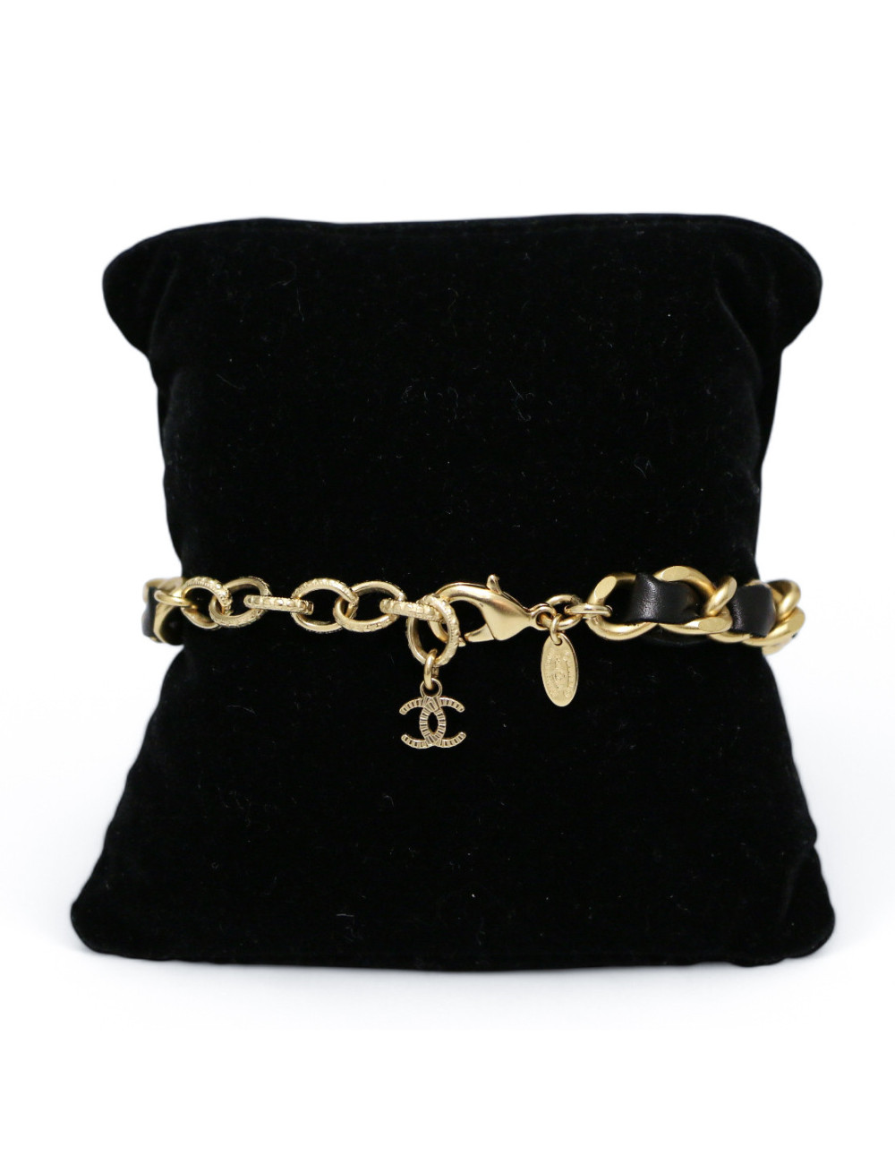 Bracelet CHANEL métal et cuir