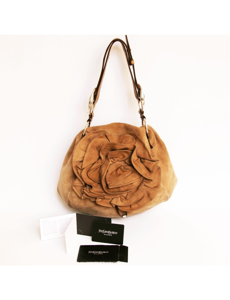 sac YVES SAINT LAURENT daim beige