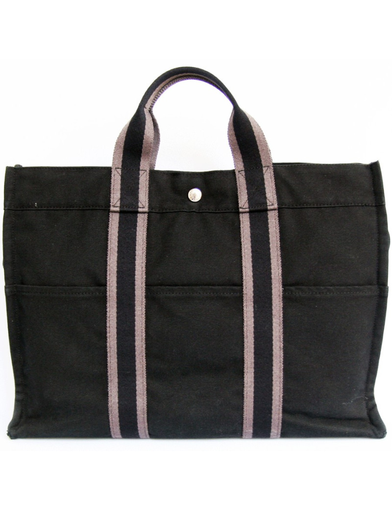 Sac garden party HERMES toile noire