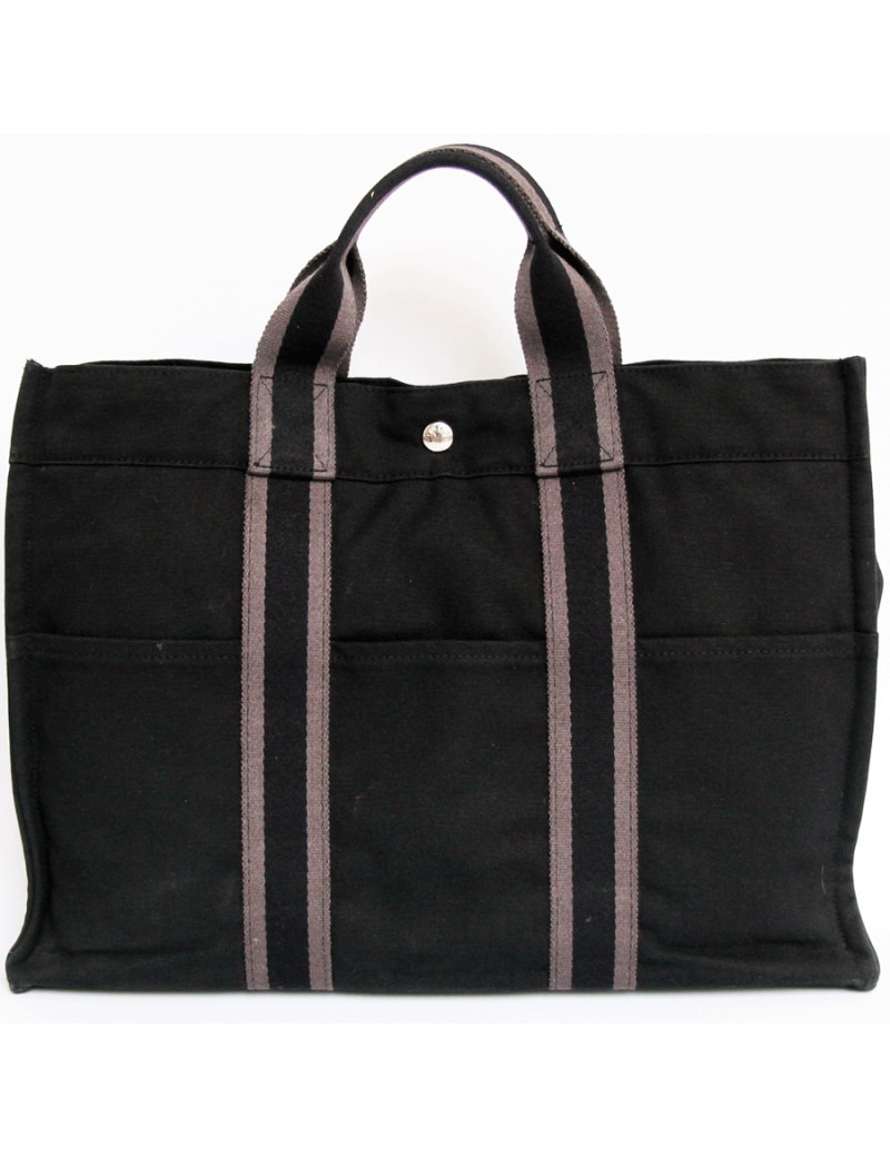 Sac garden party HERMES toile noire