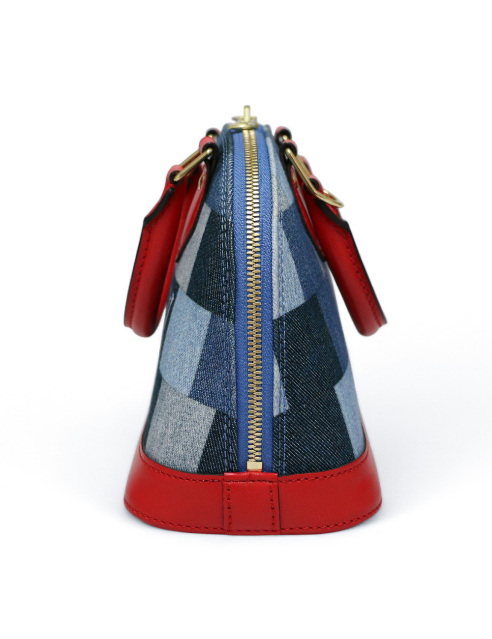 Sac ALma BB LOUIS VUITTON denim damier Monigram patchwork