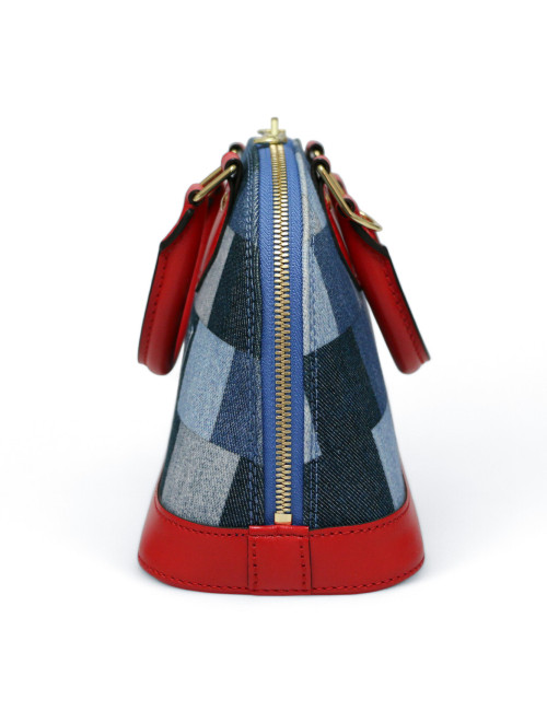 Sac ALma BB LOUIS VUITTON denim damier Monigram patchwork