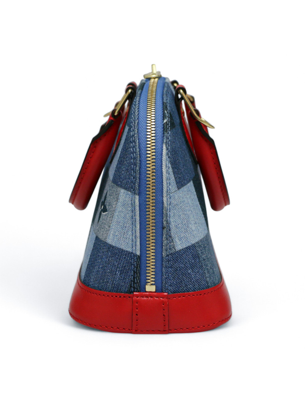 Sac ALma BB LOUIS VUITTON denim damier Monigram patchwork