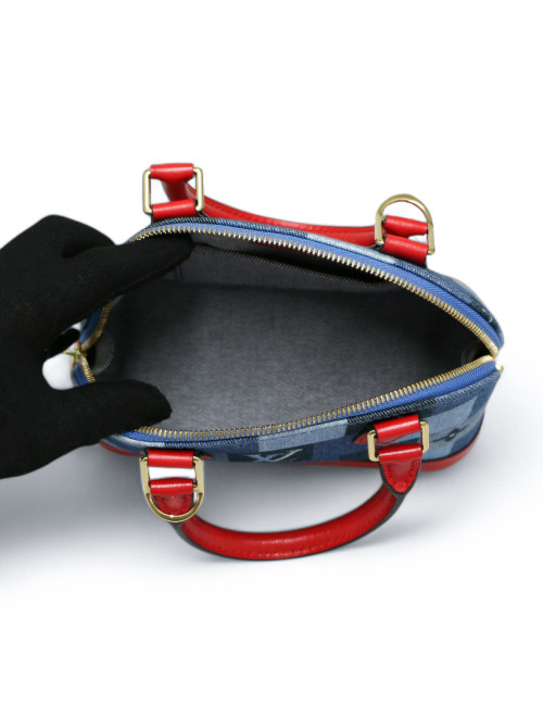 Sac ALma BB LOUIS VUITTON denim damier Monigram patchwork