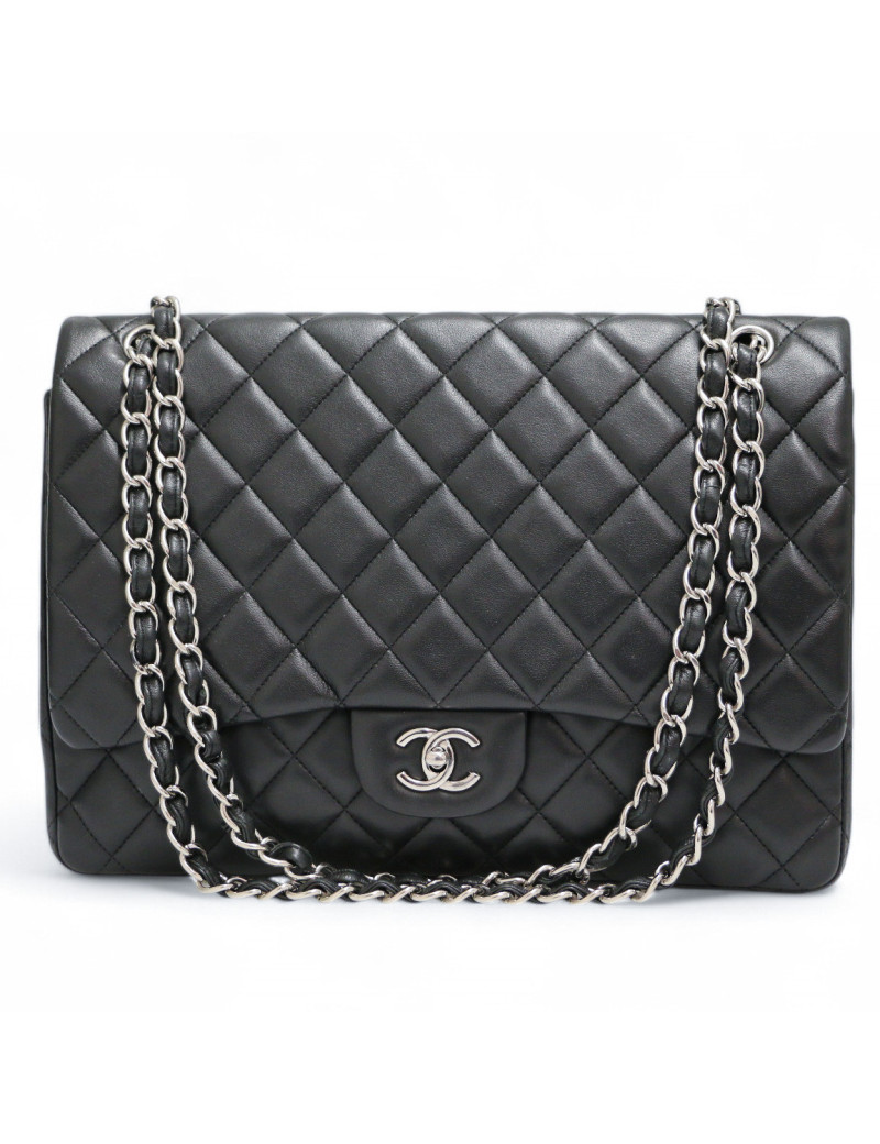 Maxi Jumbo CHANEL cuir matelassé noir