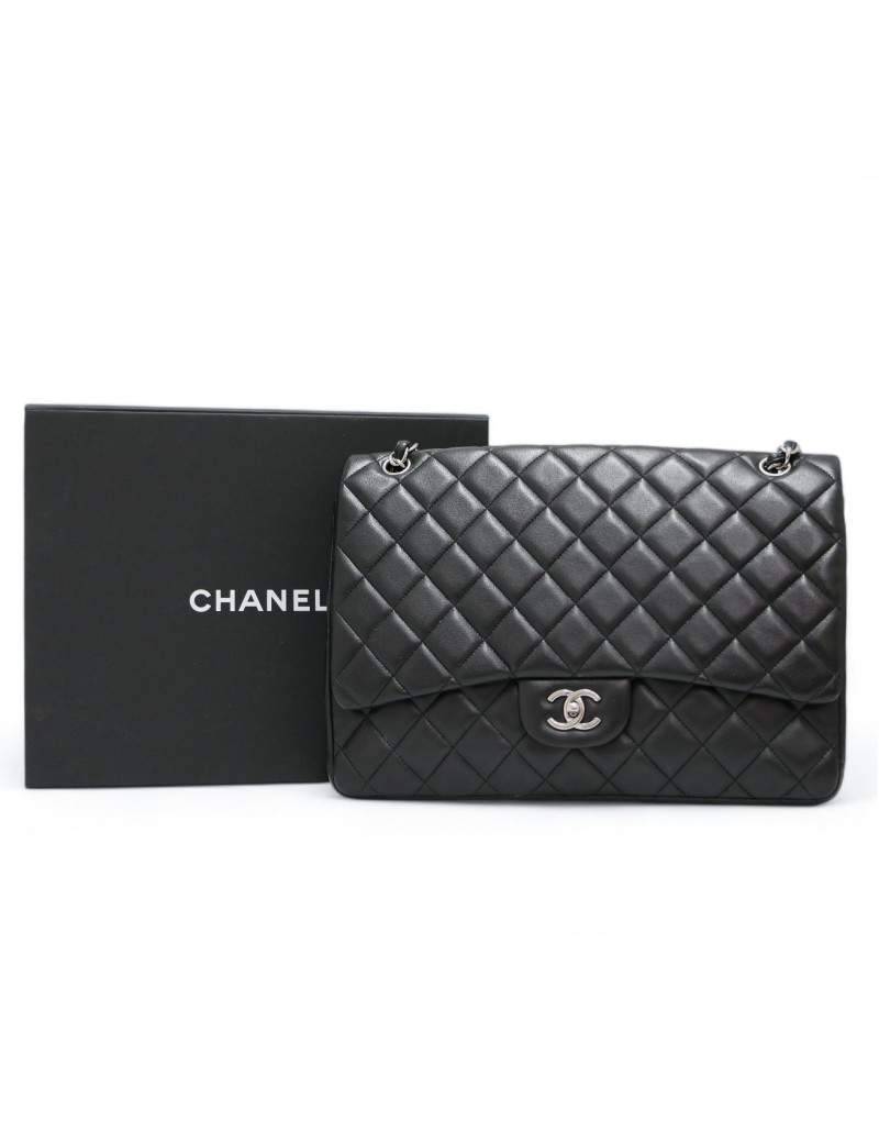 Maxi Jumbo CHANEL cuir matelassé noir