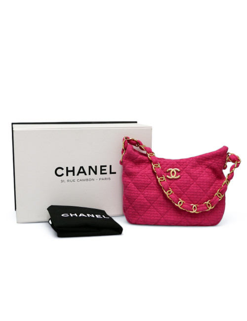 Sac CHANEL Hobo tweed rose 