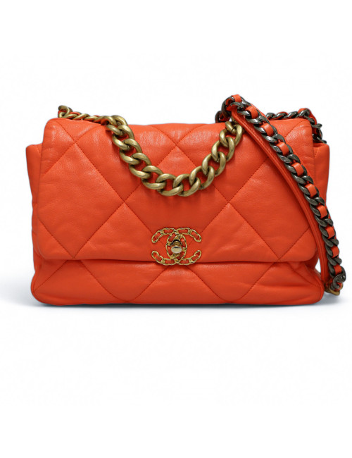 Sac  à rabat 19 CHANEL orange