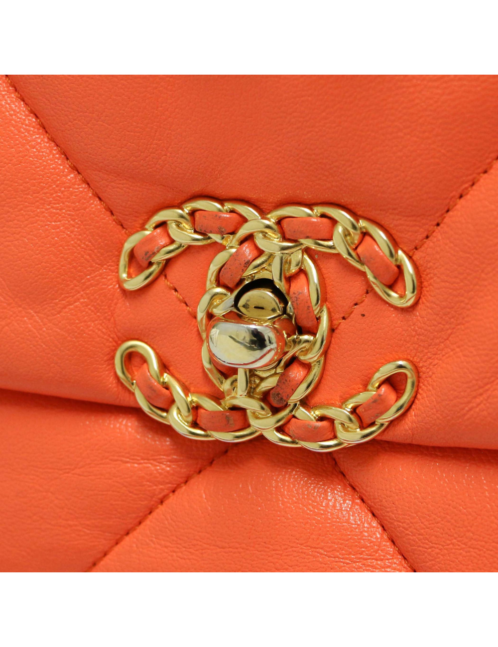 Sac  à rabat 19 CHANEL orange