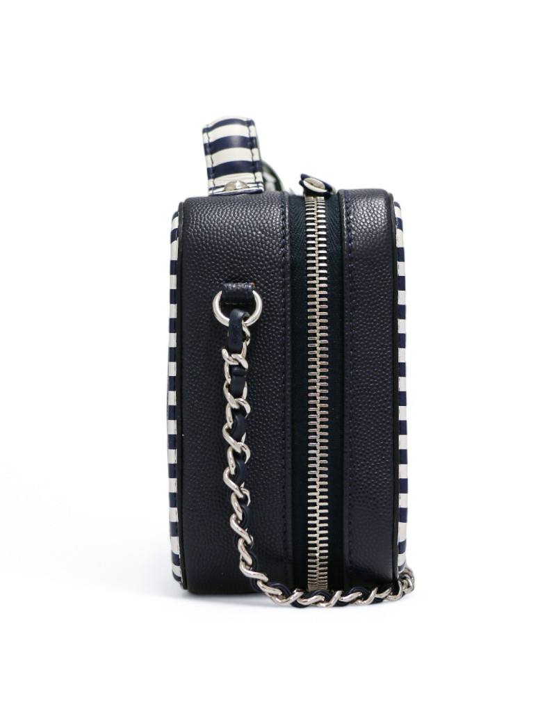 Sac caméra CHANEL bleu blanc