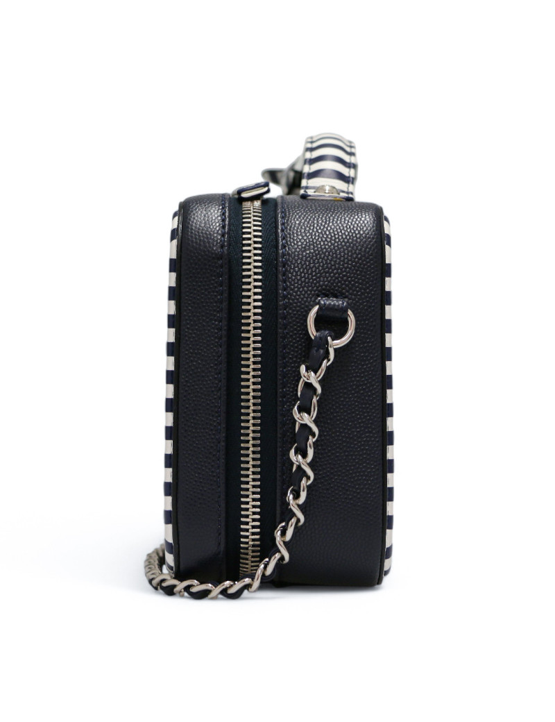 Sac caméra CHANEL bleu blanc