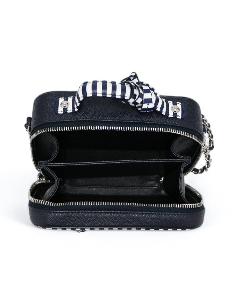 Sac caméra CHANEL bleu blanc