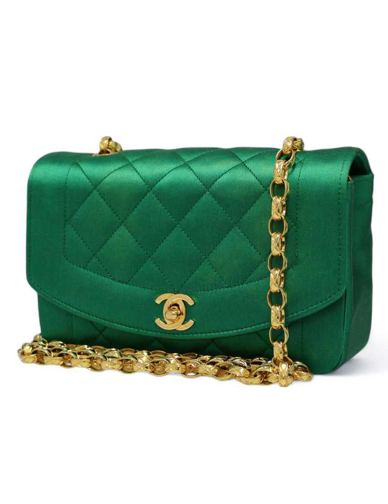 Mini Diana CHANEL satin vert