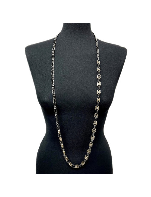 Long Sautoir bicolore CC CHANEL ruthenium et doré