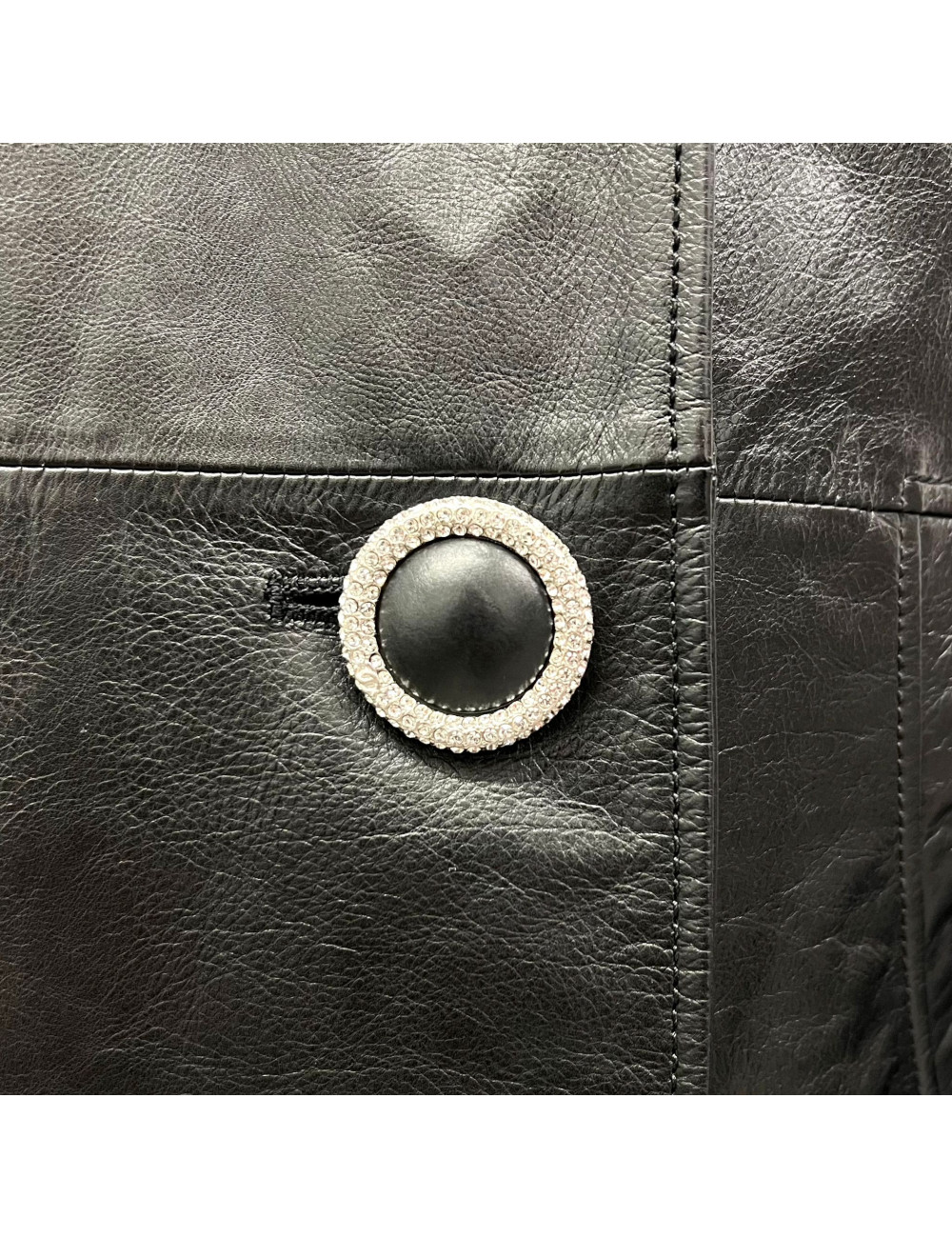 Veste cuir noir CHANEL T38