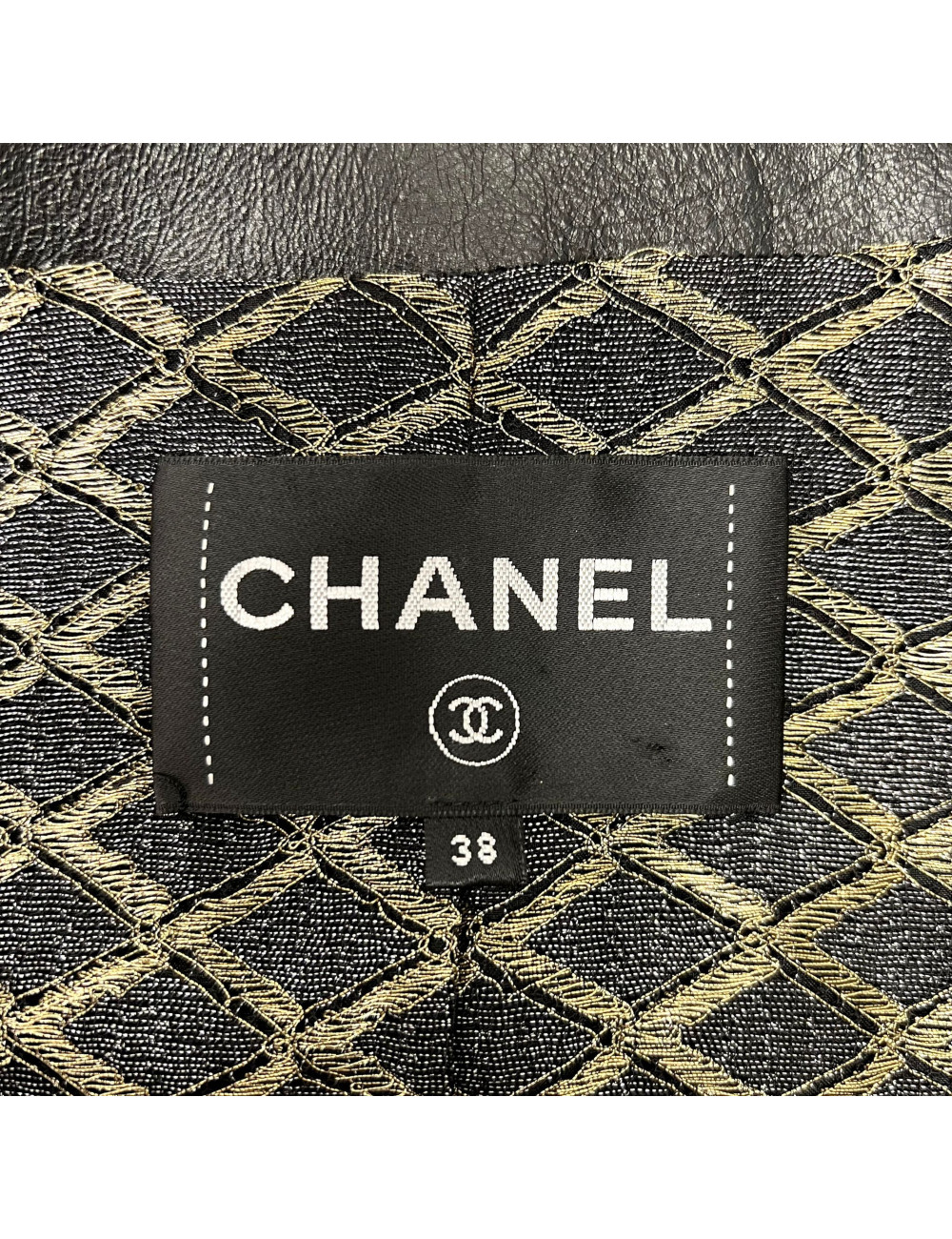 Veste cuir noir CHANEL T38