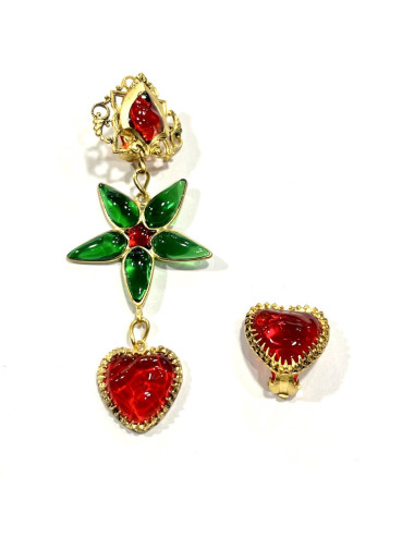 Clou MARGUERITE DE VALOIS coeur pate de verre