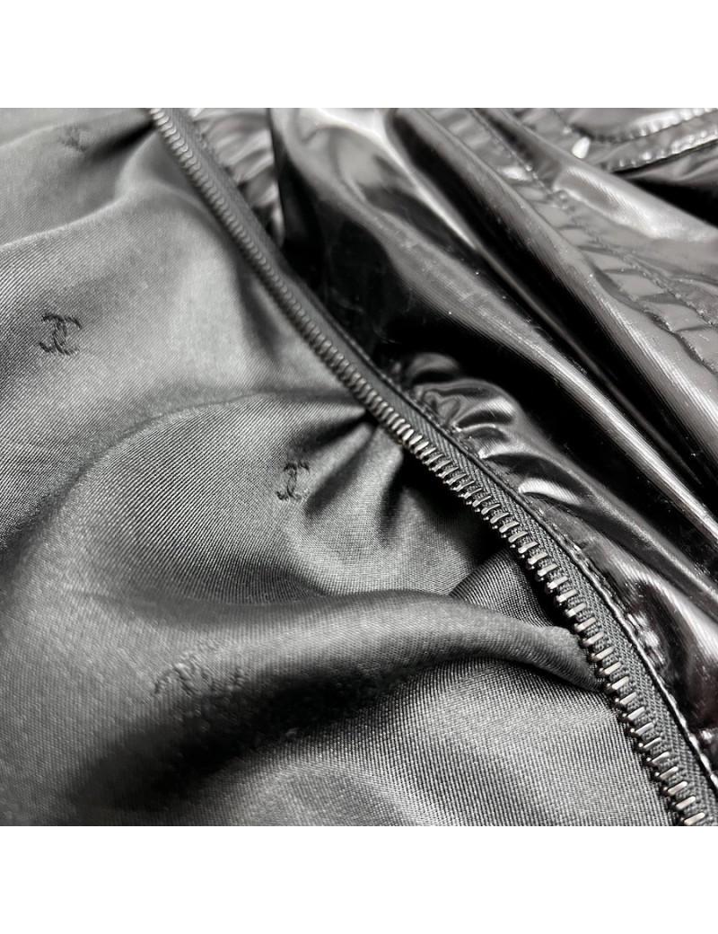 Veste longue CHANEL T 44 Vynil noir