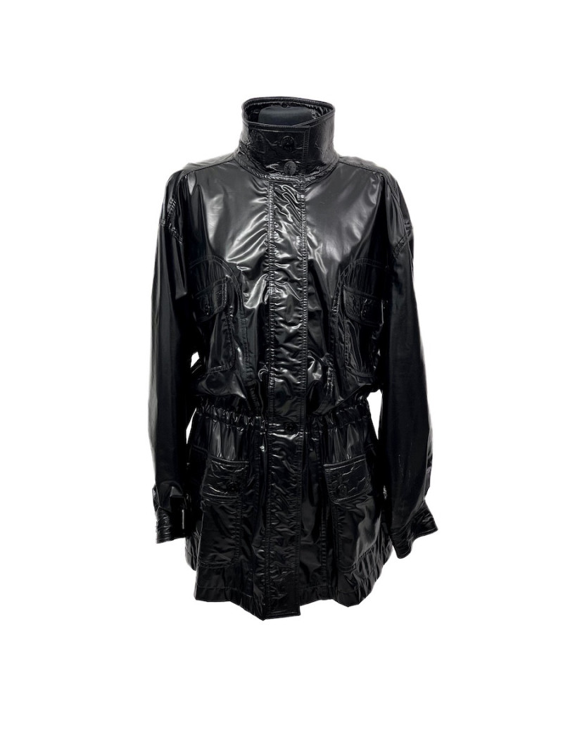Veste longue CHANEL T 44 Vinyle noir